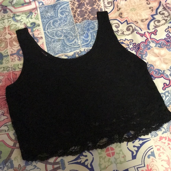 Zenana Outfitters Tops - Black Lace Crop Top